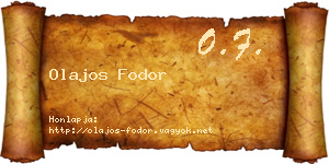 Olajos Fodor névjegykártya